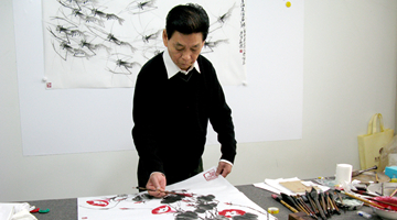 Qi Baishi's great-grandson and his paintings