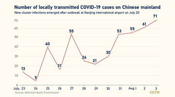 Chinese mainland reports 96 new confirmed COVID-19 cases