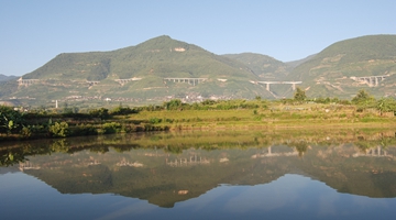 Bird view of Baolong freeway in SW Yunnan